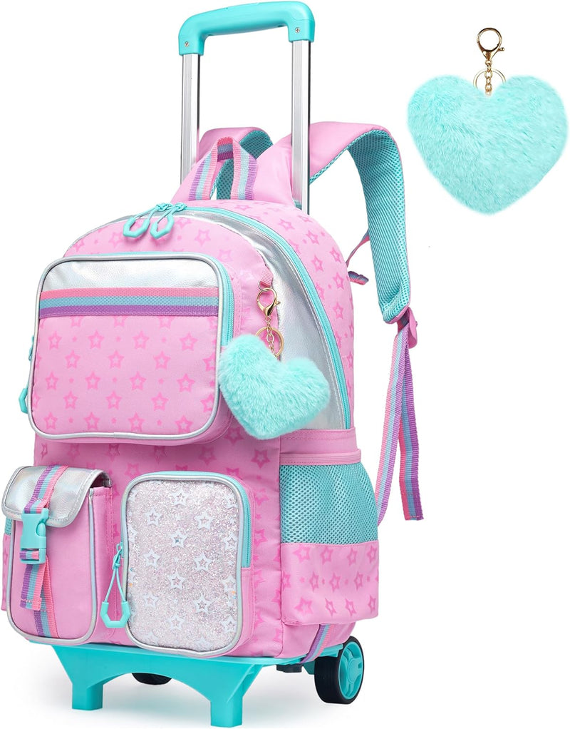 HTgroce Kinder Trolley Rucksack Schultasche Schulranzen Mädchen schultrolleys Schulrucksack Kinderko