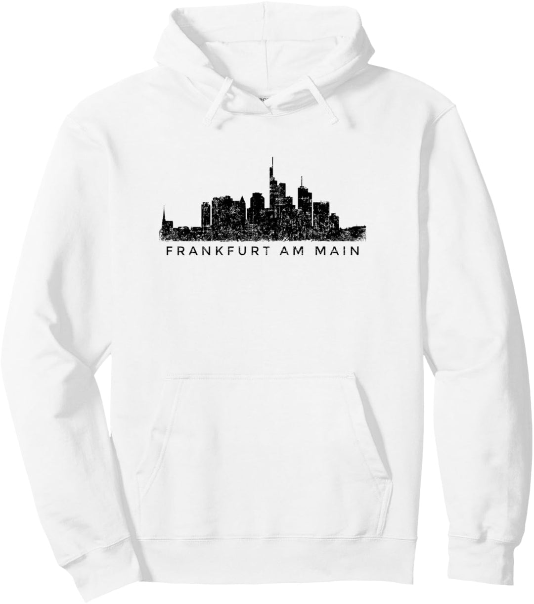 Frankfurt am Main Skyline (Vintage Schwarz) Frankfurt Pullover Hoodie
