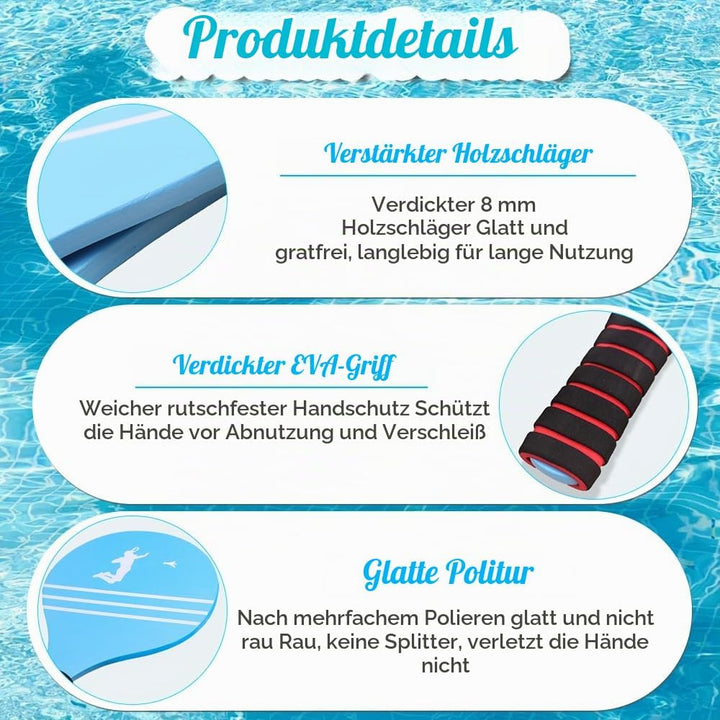 LUFEIS Beachball Set, Beach Ball Spiel Set für Familie, 2 Schläger, 12 Federbälle, 2 Plastikbälle, 1