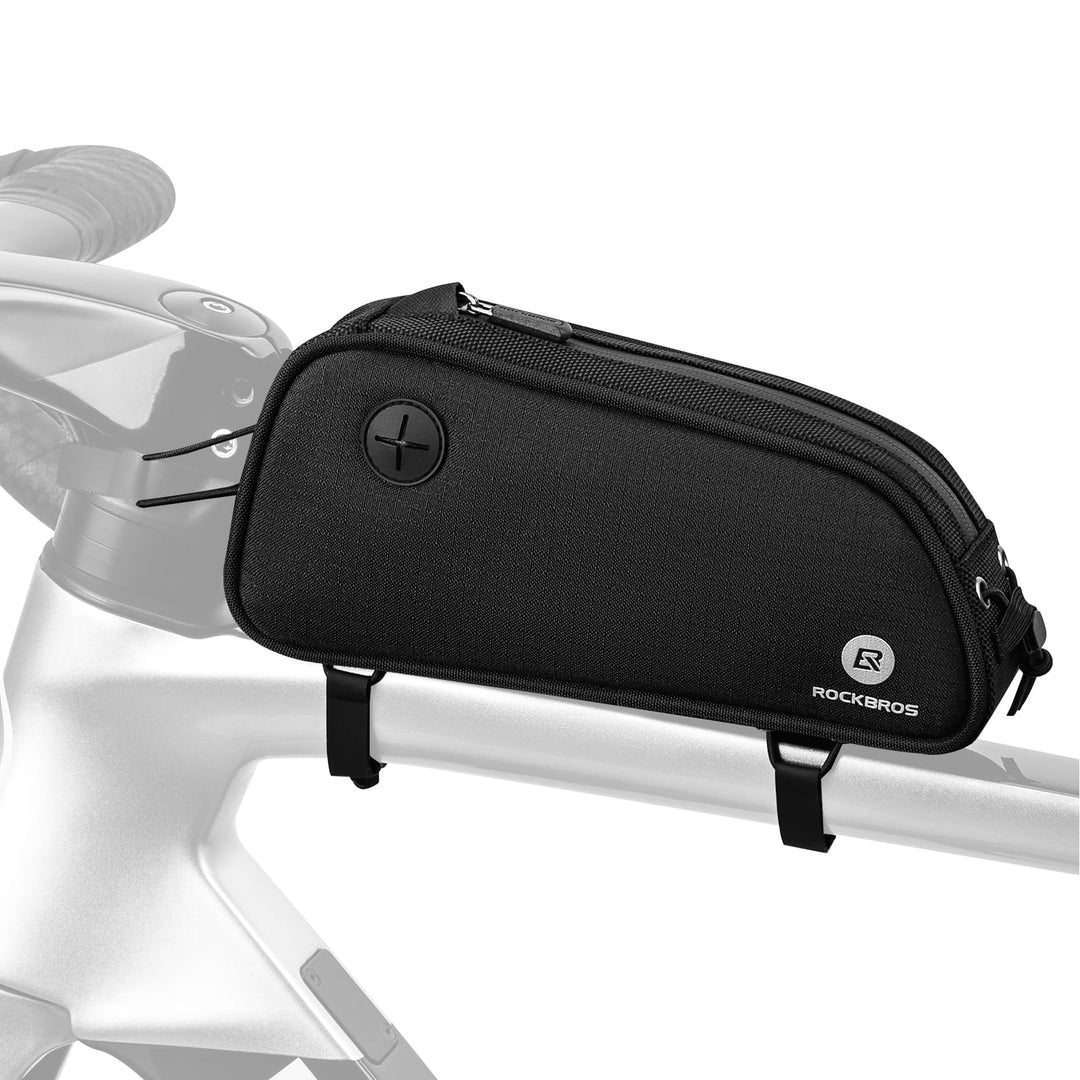 ROCKBROS Fahrrad Rahmentasche Oberrohrtasche mit Kabelöffnung, Schlankes Beinschonendes Design Top T