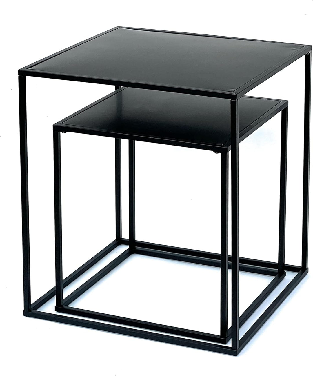 DanDiBo Couchtisch Schwarz Metall 2er Set Beistelltisch Wohnzimmer 96252 Tisch Beistelltisch 52 cm u