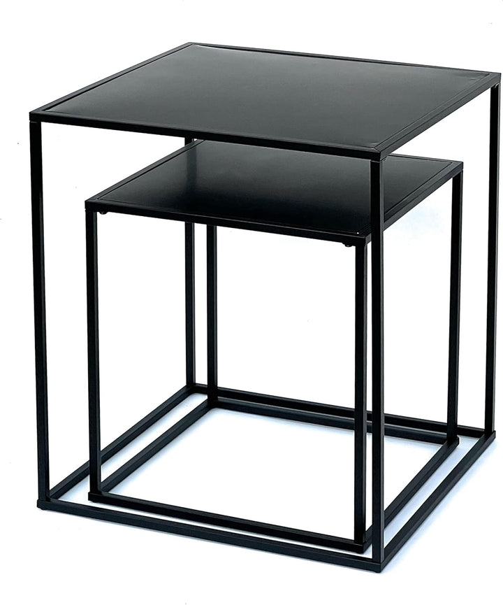 DanDiBo Couchtisch Schwarz Metall 2er Set Beistelltisch Wohnzimmer 96252 Tisch Beistelltisch 52 cm u