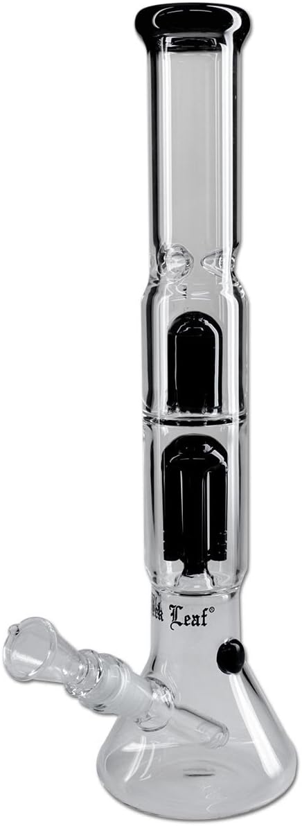 Black Leaf Elite 6-Arm Percolator Eis-Bong 38 cm 18er Inside Diffusor Chillum, 14er Kopf, OHNE Kickl