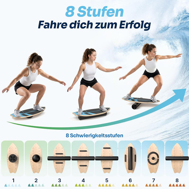 Sportneer Surfin Balance Board Erwachsene 8-in-1, Sicher, rutschfest 200 KG | Gleichgewichtstrainer