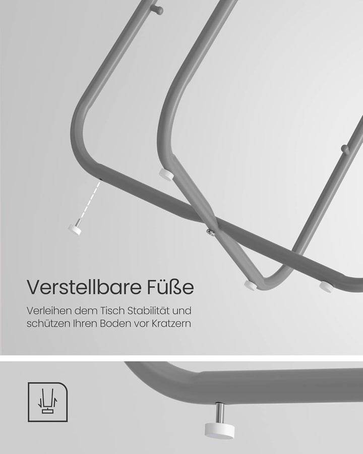 VASAGLE Beistelltisch rund, Kleiner Tisch, Couchtisch klein, Wohnzimmertisch, Korb aus Stoff, Staura