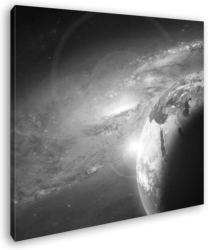 deyoli Planet Erde in der Milchstrasse Format: 70x70 Effekt: Schwarz&Weiss als Leinwandbild, Motiv a