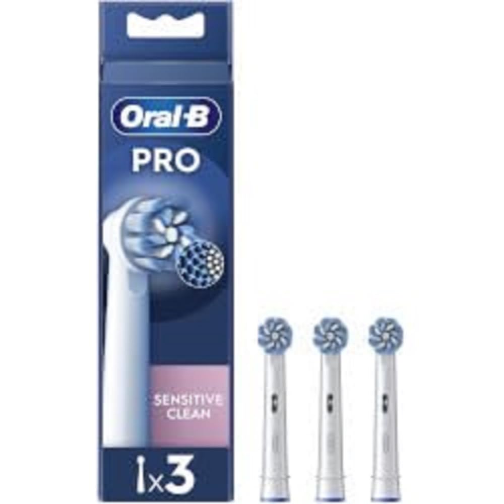 Oral-B Sensitive Clean elektrische Zahnbürstenköpfe, Packung mit 3 Ersatzbürsten, reinigt empfindlic
