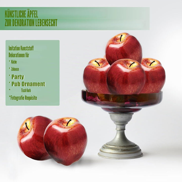 Tuxiaobu Künstliche Früchte Rot Delicious Apfel Deko Obst, Kunst Faux Äpfel Zuhause Küche Dekor Tisc