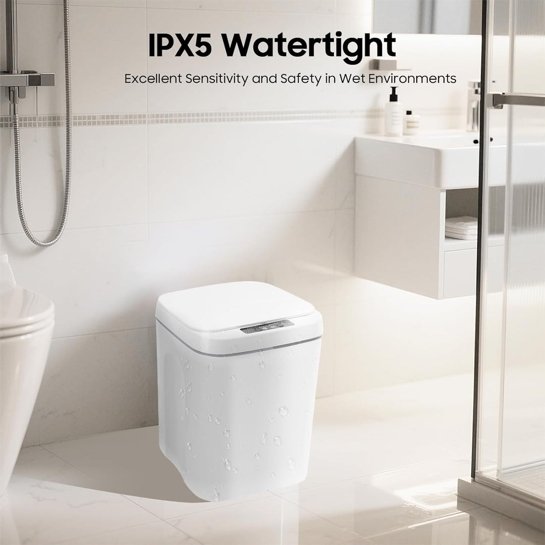 Automatischer Abfalleimer mit Sensor 16L weiss - Kontaktloser Abfalleimer für Küche, Bad, Toilette o