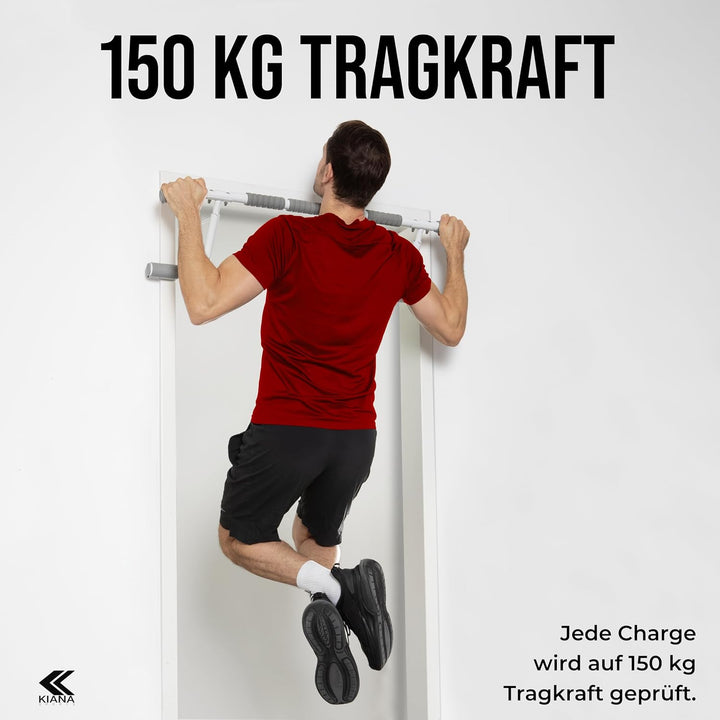 KIANA Sports Klimmzugstange für Türrahmen ohne Bohren & ohne Schrauben | Pull Up Bar Tür bis 150kg |