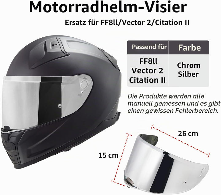 Helmvisier für LS2 FF811/VECTOR II/Citation II,Motorradhelm Visier,Motorrad Vollgesichtshelm Windsch