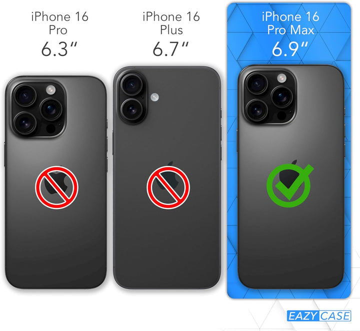 EAZY CASE - Handykette kompatibel mit iPhone 16 Pro Max Kette zum Umhängen Stossfest Handyhülle für