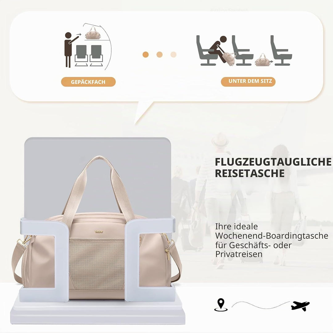 VNINE Reisetasche Sporttasche Damen，Leichte Handgepäck Tasche Weekender Bag Schwimmtasche Wasserdich