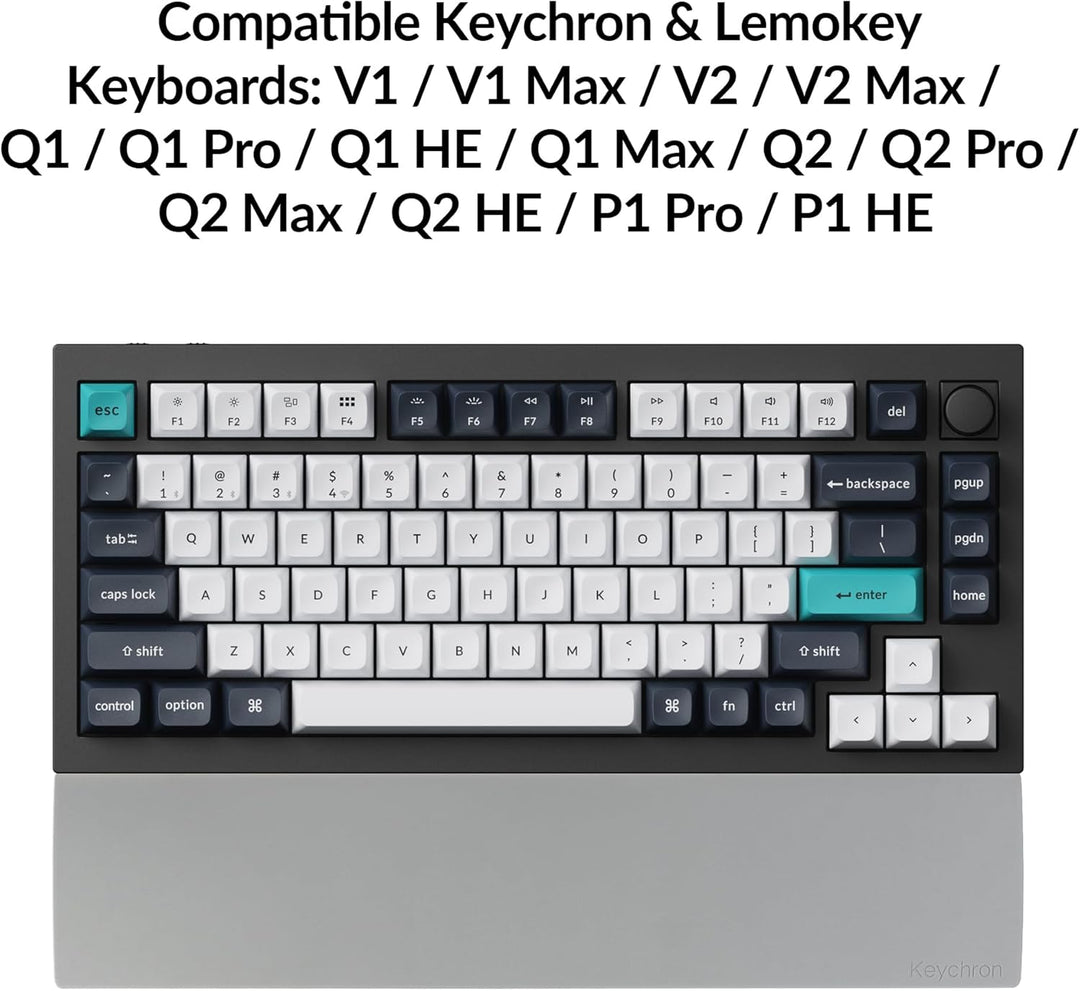 Keychron Grey Silicone Wrist & Palm Rest, 327mm (12.89") for 75% Compact Keyboard Series V1/V2/Q1/Q2