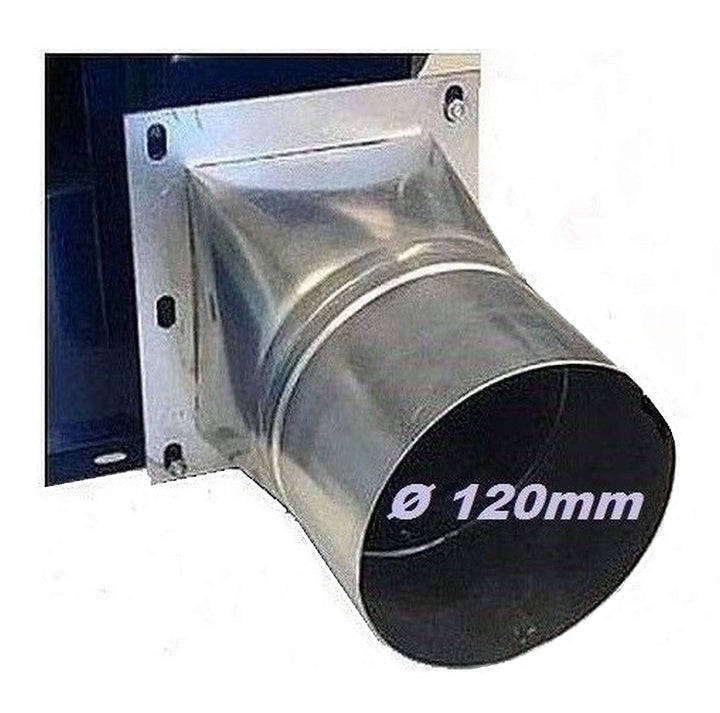 4 Eck/Rund FLANSCH 120mm Durchmesser Adapter Rohranschluss Schlauchanschluss für Radialgebläse Radia