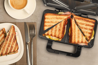 Bestron XL Sandwichmaker, Antihaftbeschichteter Sandwich-Toaster für 2 Sandwiches, inkl. automatisch