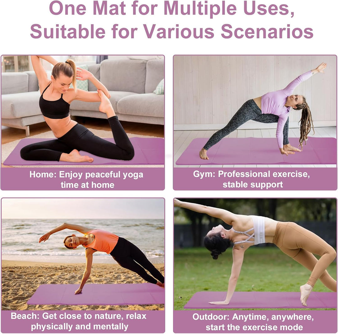 Foldable Yoga Mat - TPE Exercise Pilates Mat - Yoga Matte - Fitnessmatte - 183 x 61 cm, 5 mm Dick, S
