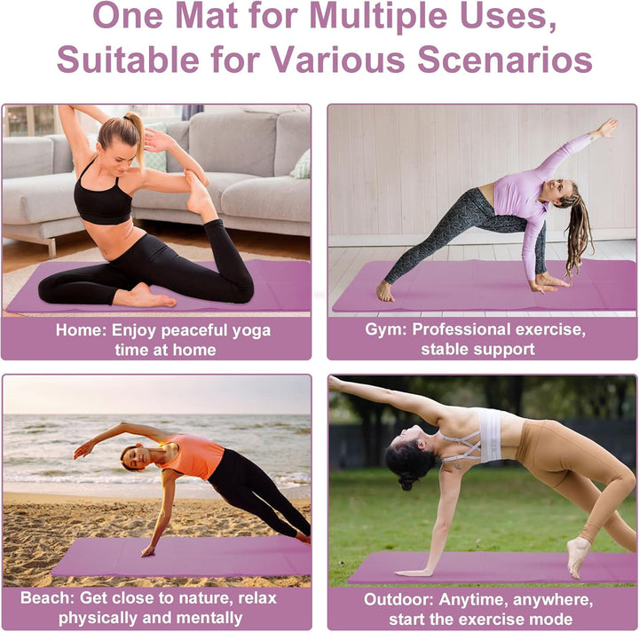 Foldable Yoga Mat - TPE Exercise Pilates Mat - Yoga Matte - Fitnessmatte - 183 x 61 cm, 5 mm Dick, S