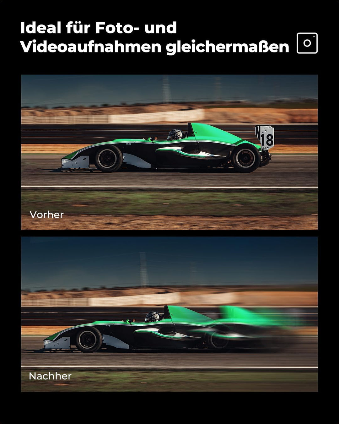 K&F CONCEPT 58mm Einzelbewegungsunschärfe-Effektfilter Optisches Glasprisma Spezialeffekt-Kameraobje