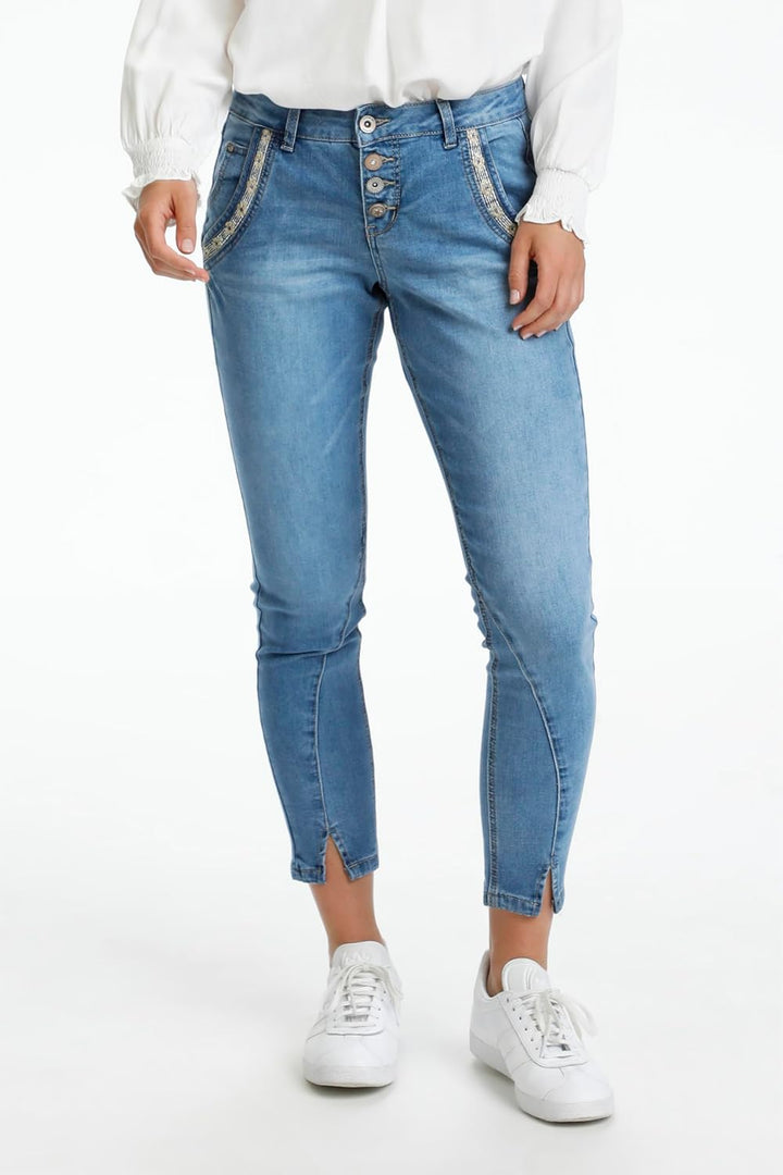 Cream CRholly Jeans - Baiily Fit 7/8 Damen Jeans Designer 7/8 Jeanshose Curved fit Knopfleiste 25 Li