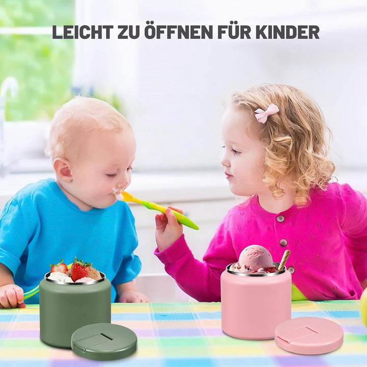 Itslife Thermobehälter für Essen 760ml, Thermo Lunchbox Kinder mit Schnallendeckel und Löffel, Warmh
