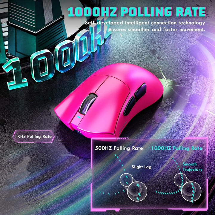 MAMBASNAKE X ATTACKSHARK V3 Kabellose Gaming-Maus,65g leicht,geteiltes Design für Rechtshänder,bis z