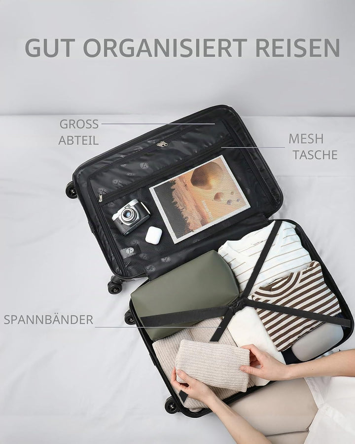 FERGÉ XL Grosser Koffer Hartschale mit TSA Schloss Cannes Rollkoffer Reise-Koffer 77 cm Hartschalenk