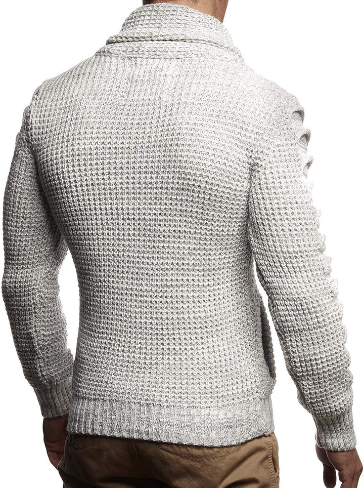 Leif Nelson Herren Strickjacke mit Knöpfen in Regular Fit, Männer Cardigan in Langarm Design, ideal