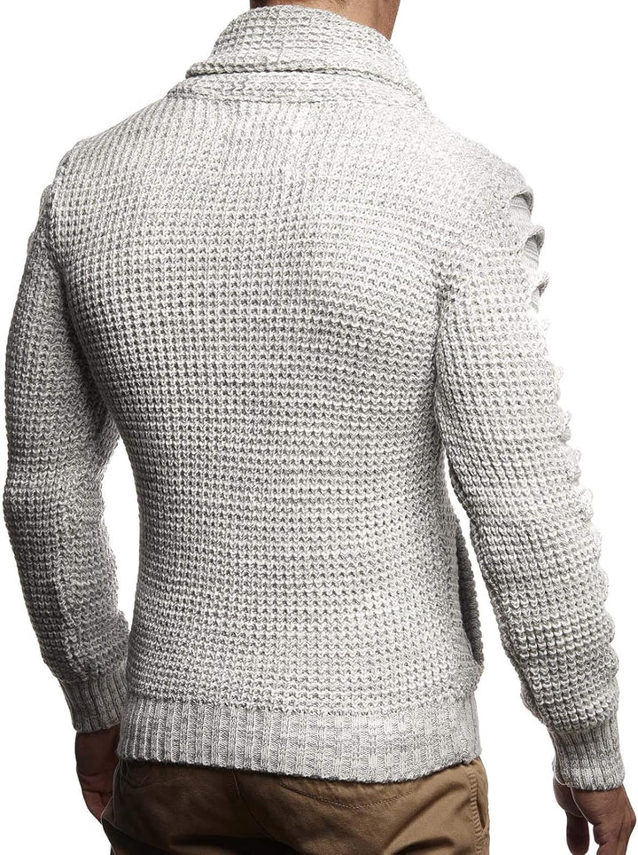 Leif Nelson Herren Strickjacke mit Knöpfen in Regular Fit, Männer Cardigan in Langarm Design, ideal