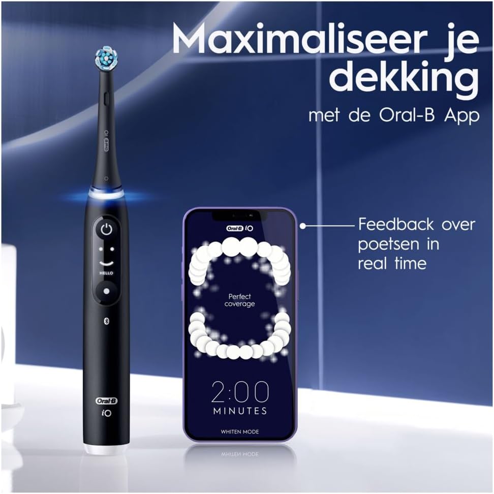 Oral-B iO Elektrische Zahnbürsten, 2 Stück, Schwarz und Rosa, Griffe mit schwarzem und weissem Displ