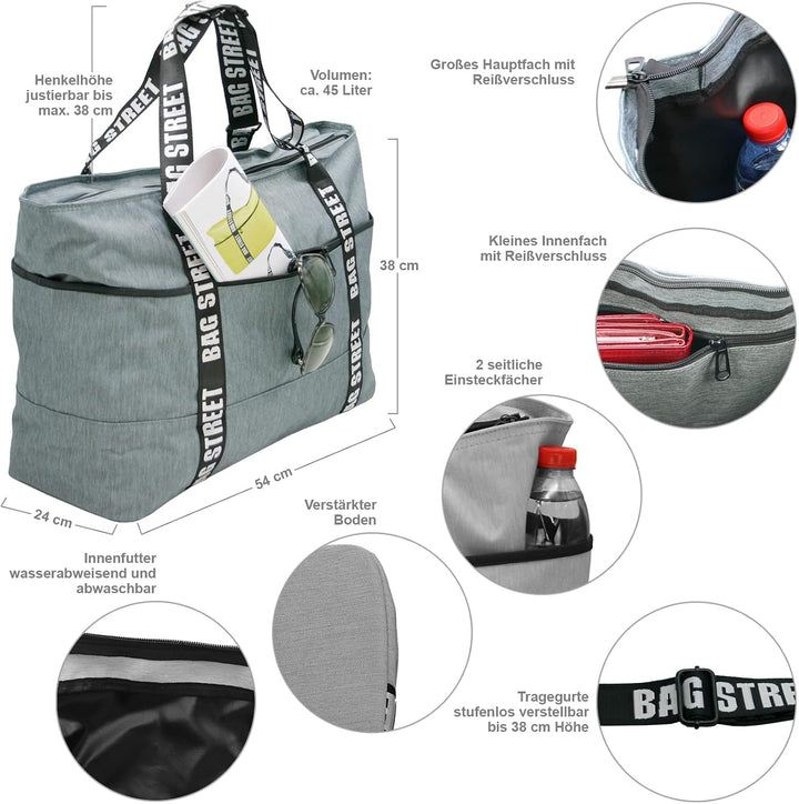 J JONES JENNIFER JONES XXL Freizeittasche - Sporttasche - Badetasche - Damen Shopper mit Reissversch