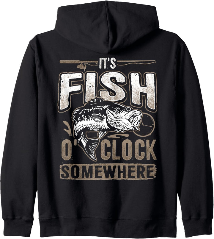 Ihr Fisch Uhr Irgendwo Papa Angeln Kapuzenjacke
