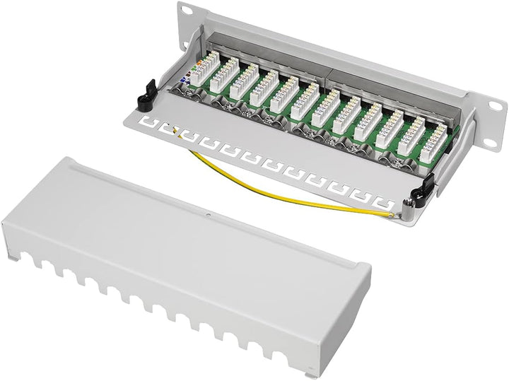 LogiLink Professional Cat.6A (500 MHz) Patchpanel - Verteilerfeld, 10", STP (geschirmt) 12-Port (RJ4