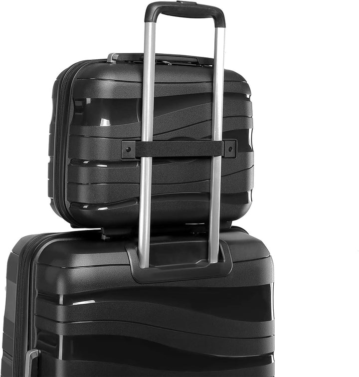 KONO Kosmetikkoffer Beautycase Kabinengepäck Damen PP Schminkkoffer (Schwarz) Schwarz S, Schwarz S