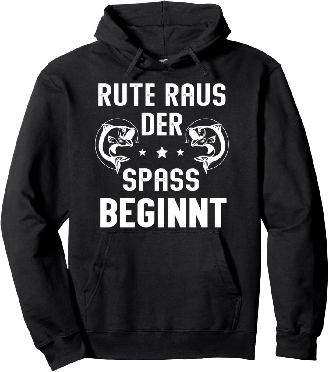 RUTE RAUS DER SPASS BEGINNT I Angler Fischer Angeln Geschenk Pullover Hoodie