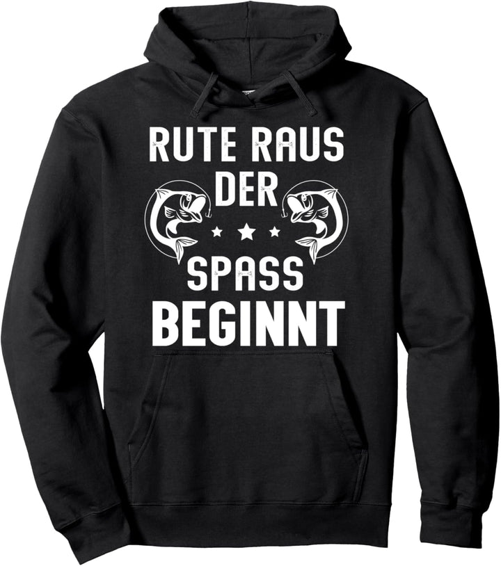 RUTE RAUS DER SPASS BEGINNT I Angler Fischer Angeln Geschenk Pullover Hoodie