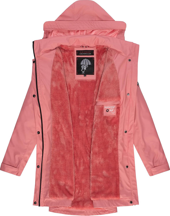 Navahoo Damen wasserdichter gefütterter Regenmantel Deike S Rose Coral, S Rose Coral