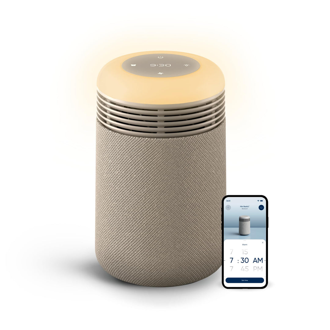 BLUEAIR Mini Restful Luftreiniger fürs Schlafzimmer, mit HEPASilent™ Filter, Sonnenaufgangs-Wecklich