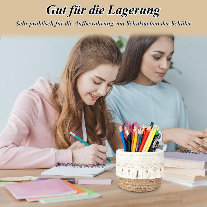 3 Stück Make up Pinselhalter,Aufbewahrungsbox Baumwoll Korb,Kammpinsel,Mini Aufbewahrungskorb,Aufbew