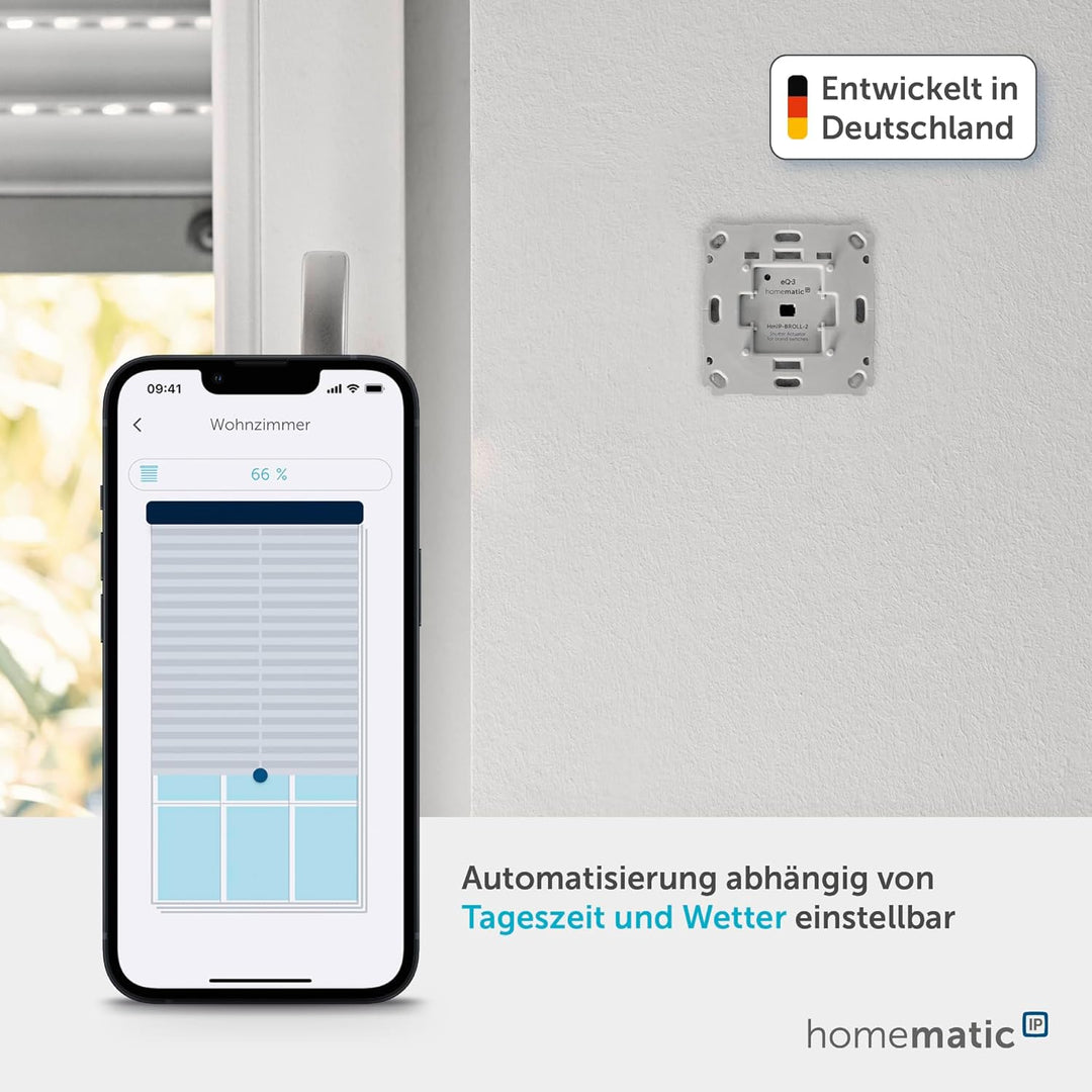 Homematic IP Access Point 2 + 2X Rollladenaktor für Markenschalter, Smart Home, Digitale Steuerung f