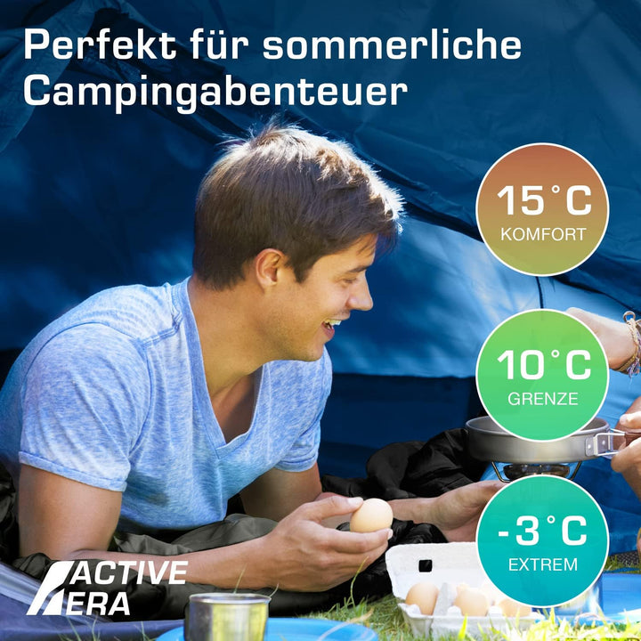Active Era Deckenschlafsack - Sleeping Bag, -3°C bis 15°C Sommer, Frühling, Herbst - Leichter Schlaf