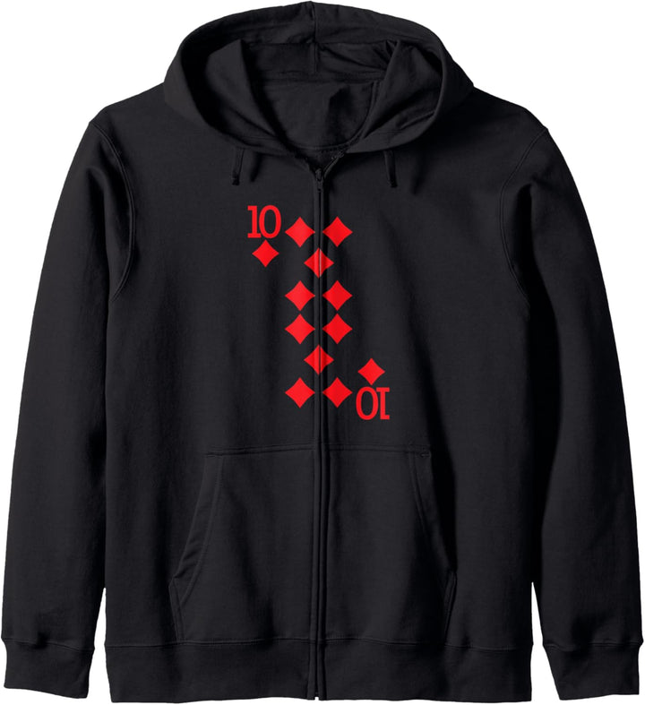 10 von Diamanten Kostüm Kapuzenjacke