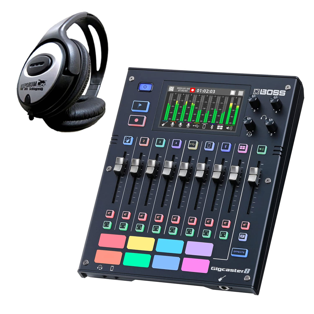 Boss GCS-8 Gigcaster Audio Interface Streaming Mixer Mischpult + keepdrum Kopfhörer
