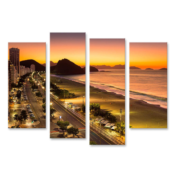islandburner Bild auf Leinwand Copacabana Strand In Der Morgendämmerung In Rio De Janeiro Brasilien