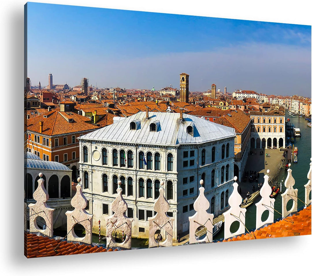 deyoli Skyline von Venedig Format: 60x40 als Leinwandbild, Motiv fertig gerahmt auf Echtholzrahmen,