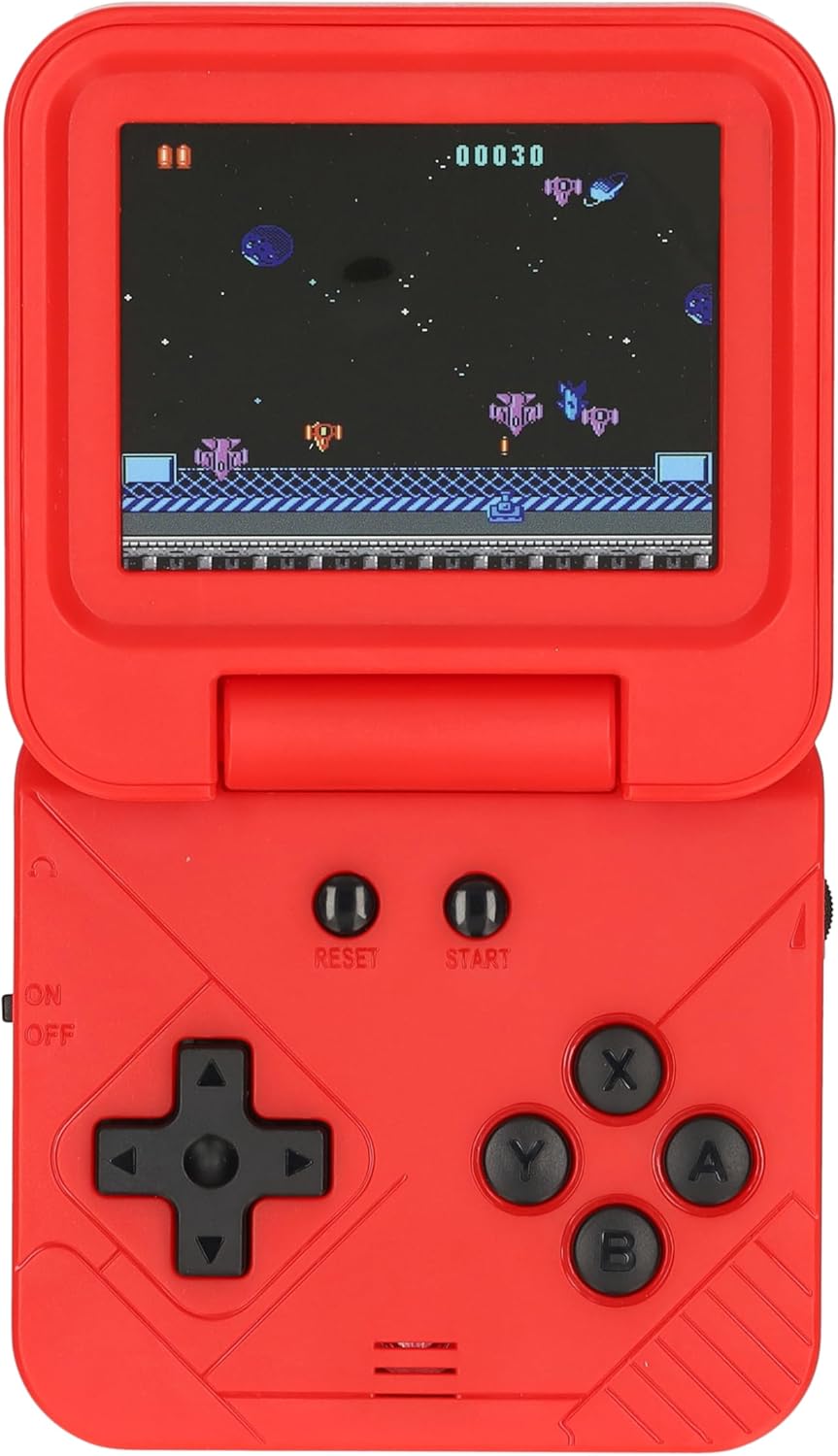 Silvergear® Faltbare Retro Handheld Spielkonsole | 240 Klassische Spiele | Taschenformat | Tragbare