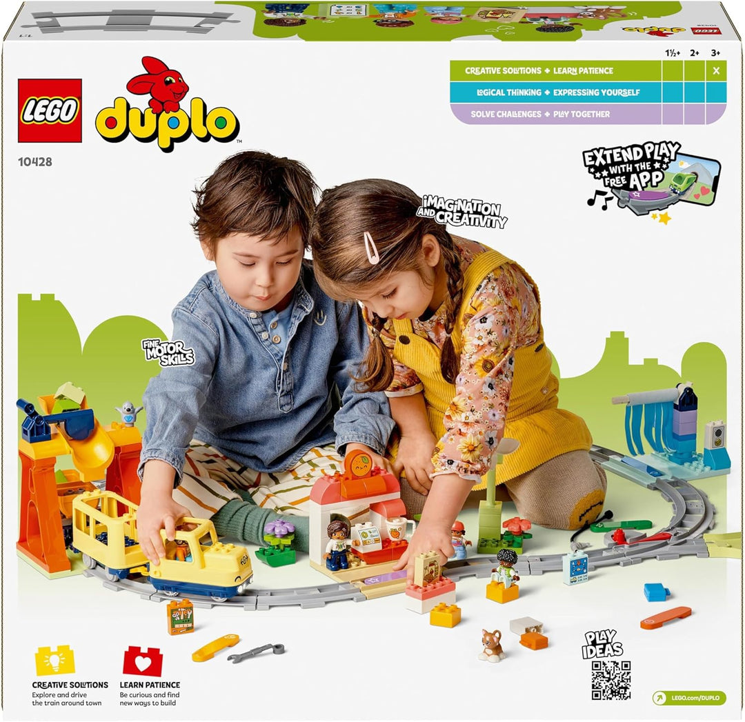 LEGO DUPLO Town Grosse interaktive Eisenbahn, Bauspielzeug für Kleinkinder ab 3 Jahren, Push & Go Lo