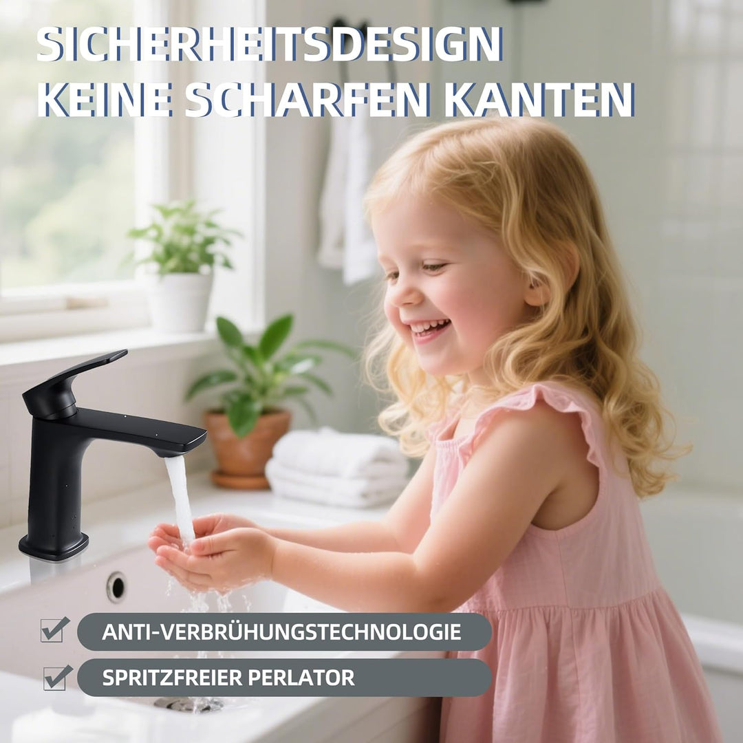 BELZ Wasserhahn Bad, Badezimmerarmaturen, Messingarmaturen, Heiss- und Kaltsteuerung, Einloch-Wascht