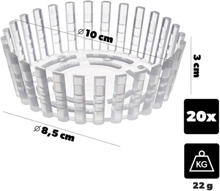 KADAX Fermentiergewichte – 20er Set | Gärhilfe fi 100 mm mit Netz für TO100-Einmachgläser | Kunststo