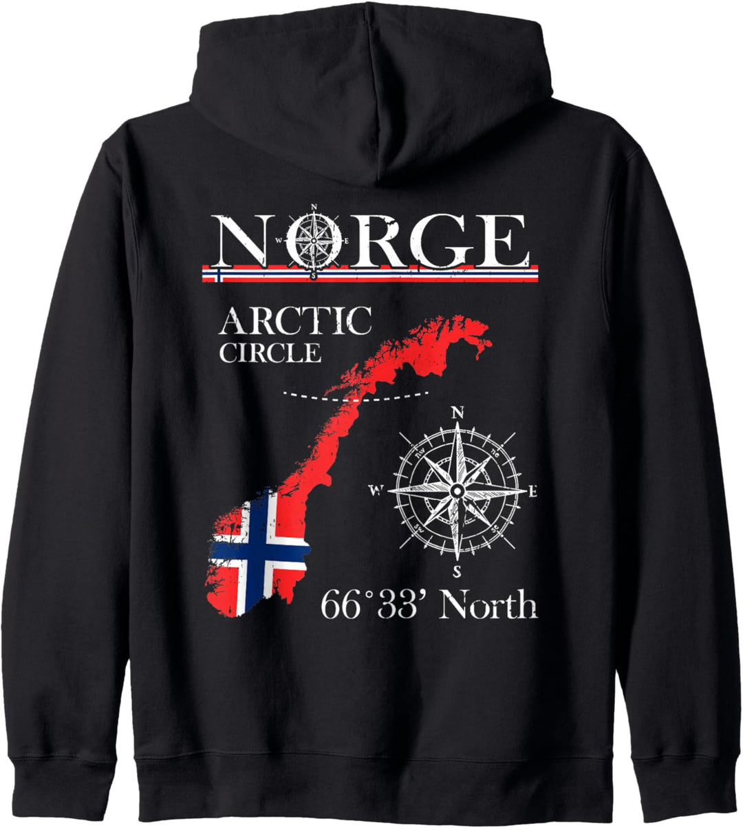 Norge Arctic Circle – Polar Nordnorwegen Norwegen Norwegische Flagge Kapuzenjacke